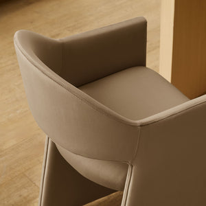Modway Furniture Talia Sculptural Velvet Counter Stool with Wraparound Bentwood Frame for Modern Kitchens Taupe EEI-7663-TAU