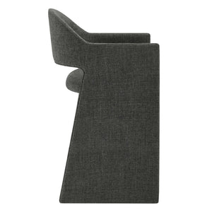 Modway Furniture Talia Modway Sculptural Bentwood Barrel Back Counter Stool with Padded Fabric Seat Charcoal EEI-7664-CHA