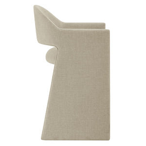 Modway Furniture Talia Modway Sculptural Bentwood Barrel Back Counter Stool with Padded Fabric Seat Linen EEI-7664-LIN