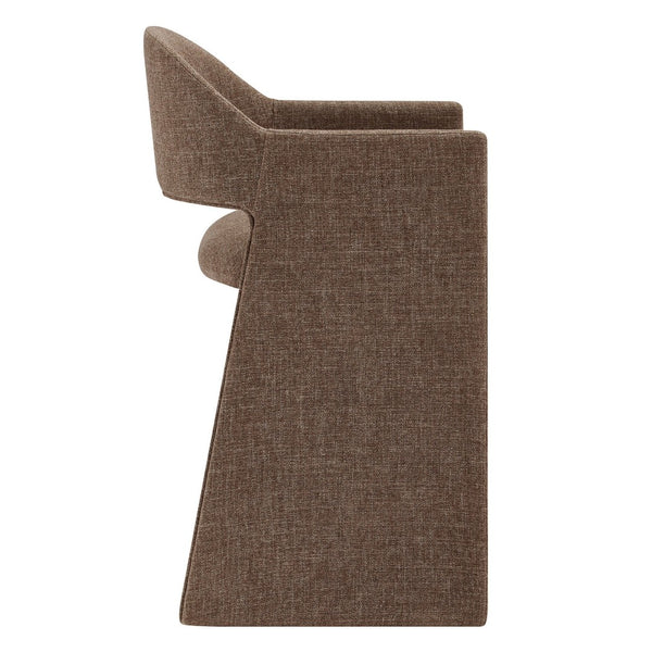 Modway Furniture Talia Modway Sculptural Bentwood Barrel Back Counter Stool with Padded Fabric Seat Mocha EEI-7664-MOC