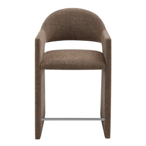Modway Furniture Talia Modway Sculptural Bentwood Barrel Back Counter Stool with Padded Fabric Seat Mocha EEI-7664-MOC
