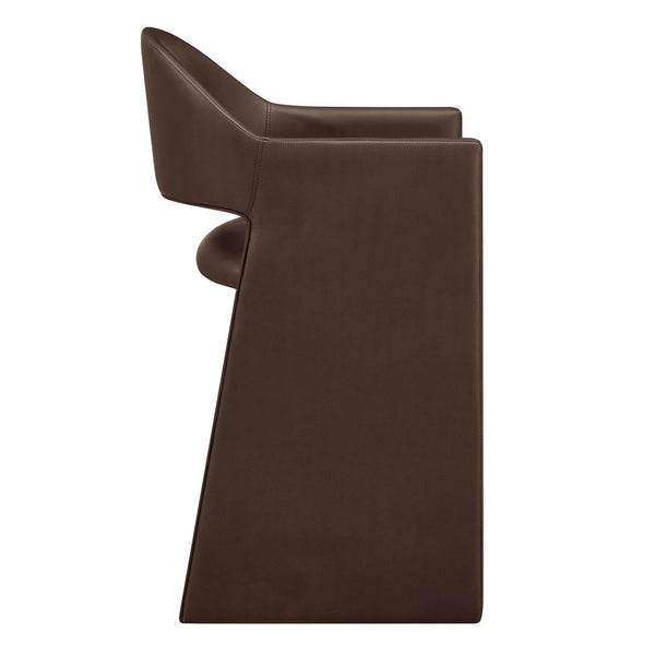 Modway Furniture Talia Vegan Leather Barrel Back Counter Stool with Sculptural Bentwood Arms by Modway Espresso EEI-7665-ESP