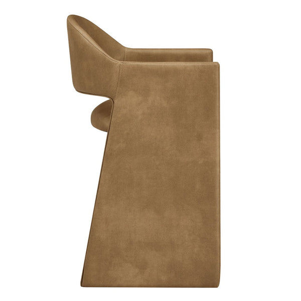 Modway Furniture Talia Vegan Leather Barrel Back Counter Stool with Sculptural Bentwood Arms by Modway Toast EEI-7665-TST