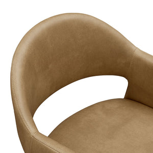 Modway Furniture Talia Vegan Leather Barrel Back Counter Stool with Sculptural Bentwood Arms by Modway Toast EEI-7665-TST
