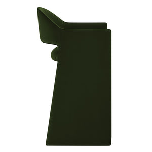 Modway Furniture Talia Velvet Upholstered Barrel Back Barstool with Sculptural Armrests for Modern Kitchens Moss Green EEI-7666-MOG
