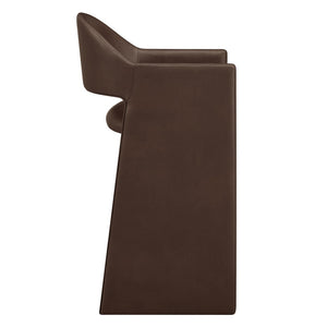 Modway Furniture Talia Barrel Back Vegan Leather Barstool with Sculptural Curved Arms for Home Bar Espresso EEI-7668-ESP