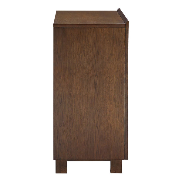 Modway Furniture Kline Two Door Oak Walnut Veneer Accent Cabinet with Geometric Striped Doors Brown - A EEI-7669-DWA