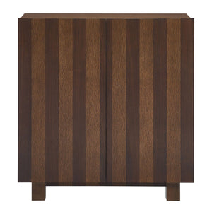 Modway Furniture Kline Two Door Oak Walnut Veneer Accent Cabinet with Geometric Striped Doors Brown - A EEI-7669-DWA