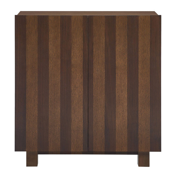 Modway Furniture Kline Two Door Oak Walnut Veneer Accent Cabinet with Geometric Striped Doors Brown - A EEI-7669-DWA