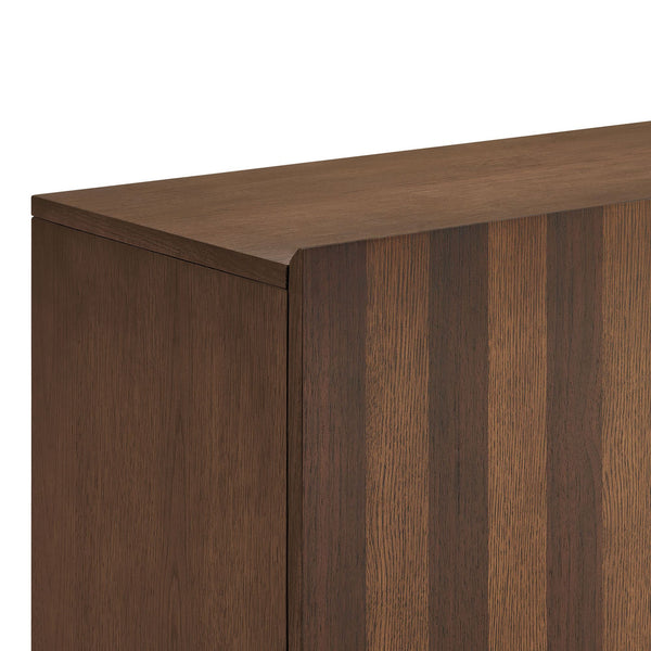 Modway Furniture Kline Two Door Oak Walnut Veneer Accent Cabinet with Geometric Striped Doors Brown - A EEI-7669-DWA