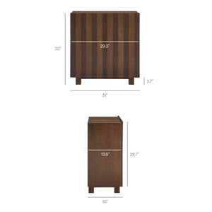 Modway Furniture Kline Two Door Oak Walnut Veneer Accent Cabinet with Geometric Striped Doors Brown - A EEI-7669-DWA