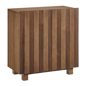 Modway Furniture Kline Two Door Oak Walnut Veneer Accent Cabinet with Geometric Striped Doors Brown - B EEI-7669-OWA