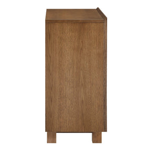 Modway Furniture Kline Two Door Oak Walnut Veneer Accent Cabinet with Geometric Striped Doors Brown - B EEI-7669-OWA