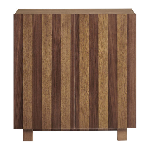 Modway Furniture Kline Two Door Oak Walnut Veneer Accent Cabinet with Geometric Striped Doors Brown - B EEI-7669-OWA