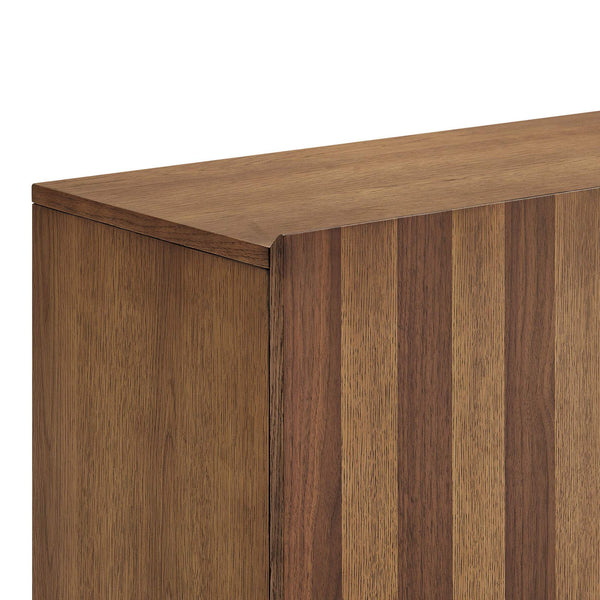 Modway Furniture Kline Two Door Oak Walnut Veneer Accent Cabinet with Geometric Striped Doors Brown - B EEI-7669-OWA