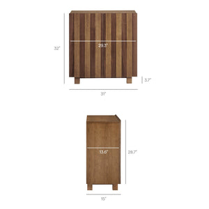 Modway Furniture Kline Two Door Oak Walnut Veneer Accent Cabinet with Geometric Striped Doors Brown - B EEI-7669-OWA