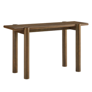 Modway Furniture Taschen Rustic Oak Veneer Console Table Wide Entryway Accent with Tapered Legs Walnut EEI-7671-WAL