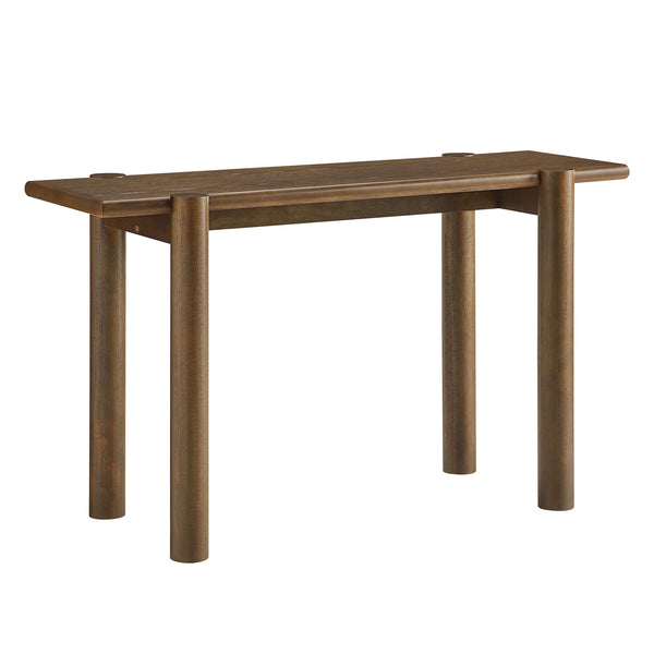 Modway Furniture Taschen Rustic Oak Veneer Console Table Wide Entryway Accent with Tapered Legs Walnut EEI-7671-WAL