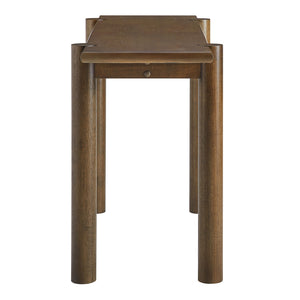 Modway Furniture Taschen Rustic Oak Veneer Console Table Wide Entryway Accent with Tapered Legs Walnut EEI-7671-WAL