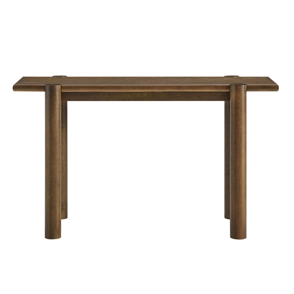 Modway Furniture Taschen Rustic Oak Veneer Console Table Wide Entryway Accent with Tapered Legs Walnut EEI-7671-WAL