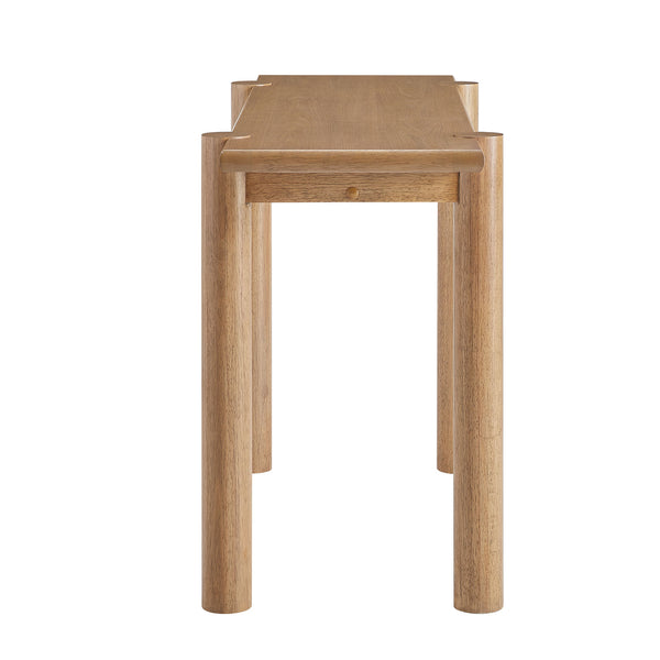 Modway Furniture Taschen Rustic Oak Veneer Console Table Wide Entryway Accent with Tapered Legs White Oak EEI-7671-WOA
