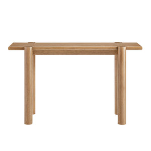 Modway Furniture Taschen Rustic Oak Veneer Console Table Wide Entryway Accent with Tapered Legs White Oak EEI-7671-WOA