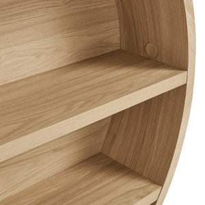Modway Furniture Romy Circular Wall Mounted Bookshelf with Three Wood Grain Tiers for Stylish Display Natural EEI-7672-NAT