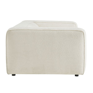 Modway Furniture Auren 88 Inch Bouclé Upholstered Sofa with Pocket Spring Seating for Living Rooms White EEI-7673-CRE