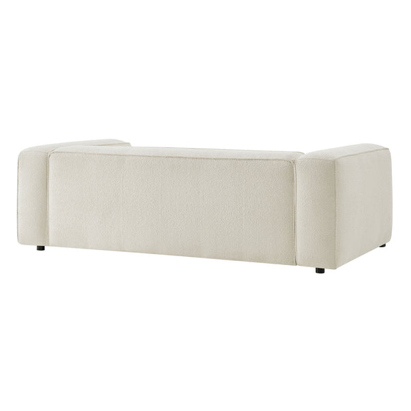 Modway Furniture Auren 88 Inch Bouclé Upholstered Sofa with Pocket Spring Seating for Living Rooms White EEI-7673-CRE