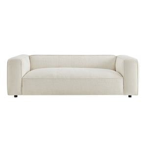 Modway Furniture Auren 88 Inch Bouclé Upholstered Sofa with Pocket Spring Seating for Living Rooms White EEI-7673-CRE