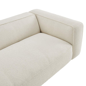Modway Furniture Auren 88 Inch Bouclé Upholstered Sofa with Pocket Spring Seating for Living Rooms White EEI-7673-CRE
