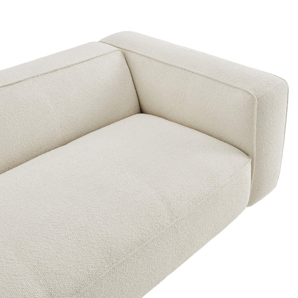 Modway Furniture Auren 88 Inch Bouclé Upholstered Sofa with Pocket Spring Seating for Living Rooms White EEI-7673-CRE