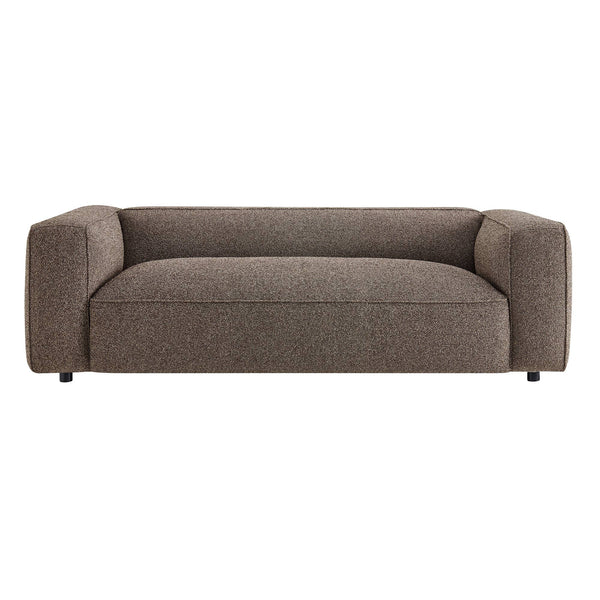 Modway Furniture Auren 88 Inch Bouclé Upholstered Sofa with Pocket Spring Seating for Living Rooms Brown EEI-7673-ETH