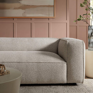 Modway Furniture Auren 88 Inch Bouclé Upholstered Sofa with Pocket Spring Seating for Living Rooms Gray EEI-7673-FOG