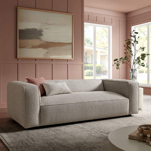 Modway Furniture Auren 88 Inch Bouclé Upholstered Sofa with Pocket Spring Seating for Living Rooms Gray EEI-7673-FOG