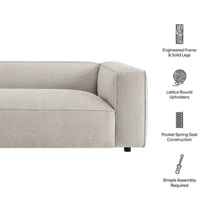 Modway Furniture Auren 88 Inch Bouclé Upholstered Sofa with Pocket Spring Seating for Living Rooms Gray EEI-7673-FOG