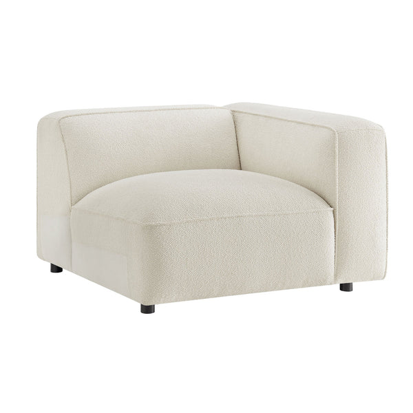 Modway Furniture Auren Modway Bouclé Modular Arm Chair Pocket Spring Comfort for Living Rooms White EEI-7674-CRE