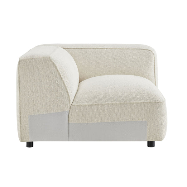 Modway Furniture Auren Modway Bouclé Modular Arm Chair Pocket Spring Comfort for Living Rooms White EEI-7674-CRE