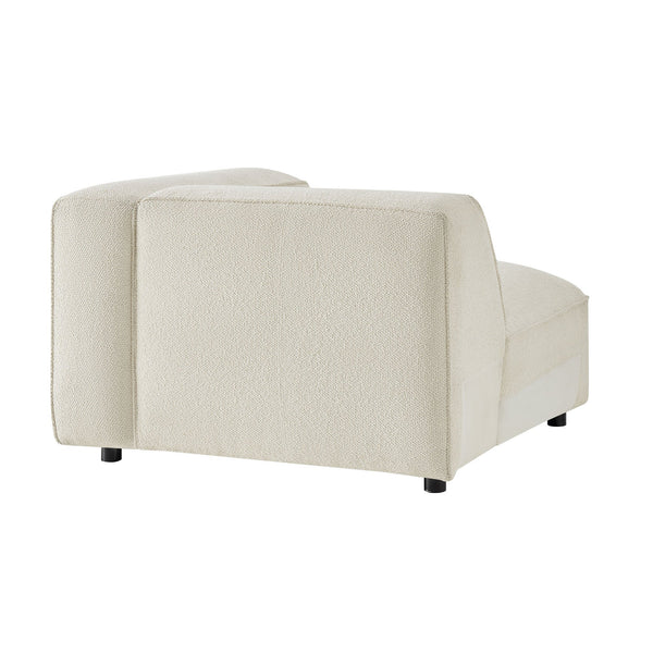 Modway Furniture Auren Modway Bouclé Modular Arm Chair Pocket Spring Comfort for Living Rooms White EEI-7674-CRE