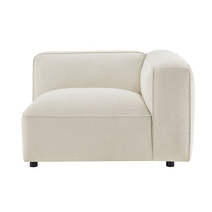 Modway Furniture Auren Modway Bouclé Modular Arm Chair Pocket Spring Comfort for Living Rooms White EEI-7674-CRE
