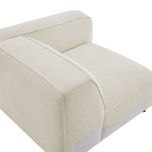 Modway Furniture Auren Modway Bouclé Modular Arm Chair Pocket Spring Comfort for Living Rooms White EEI-7674-CRE