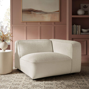 Modway Furniture Auren Modway Bouclé Modular Arm Chair Pocket Spring Comfort for Living Rooms White EEI-7674-CRE