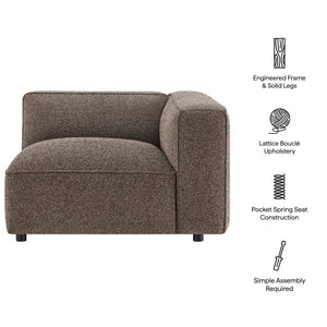 Modway Furniture Auren Modway Bouclé Modular Arm Chair Pocket Spring Comfort for Living Rooms Brown EEI-7674-ETH