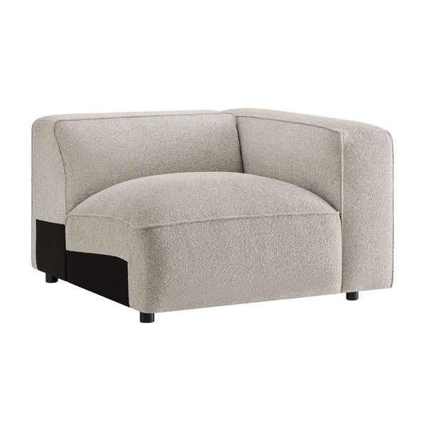 Modway Furniture Auren Modway Bouclé Modular Arm Chair Pocket Spring Comfort for Living Rooms Gray EEI-7674-FOG