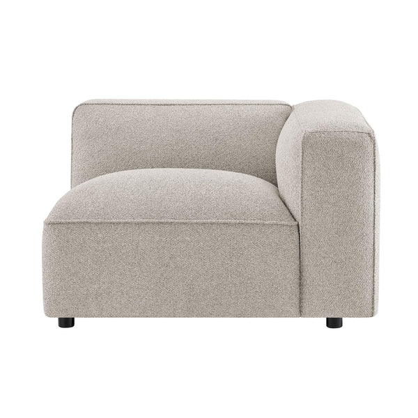 Modway Furniture Auren Modway Bouclé Modular Arm Chair Pocket Spring Comfort for Living Rooms Gray EEI-7674-FOG