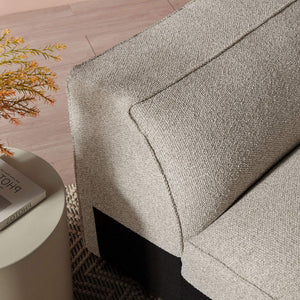Modway Furniture Auren Modway Bouclé Modular Arm Chair Pocket Spring Comfort for Living Rooms Gray EEI-7674-FOG