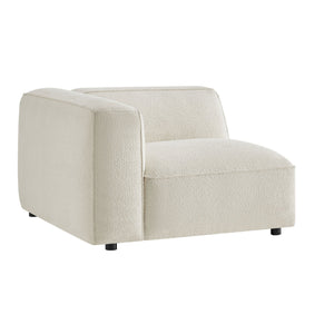 Modway Furniture Auren Bouclé Modular Lounge Chair with Pocket Springs for Contemporary Living Rooms White EEI-7675-CRE