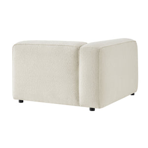 Modway Furniture Auren Bouclé Modular Lounge Chair with Pocket Springs for Contemporary Living Rooms White EEI-7675-CRE