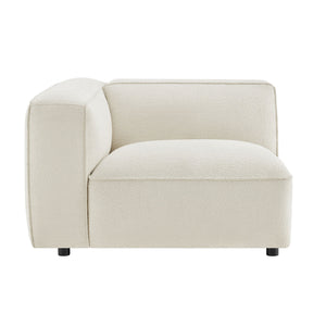 Modway Furniture Auren Bouclé Modular Lounge Chair with Pocket Springs for Contemporary Living Rooms White EEI-7675-CRE