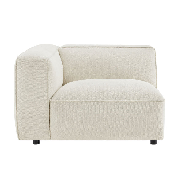 Modway Furniture Auren Bouclé Modular Lounge Chair with Pocket Springs for Contemporary Living Rooms White EEI-7675-CRE